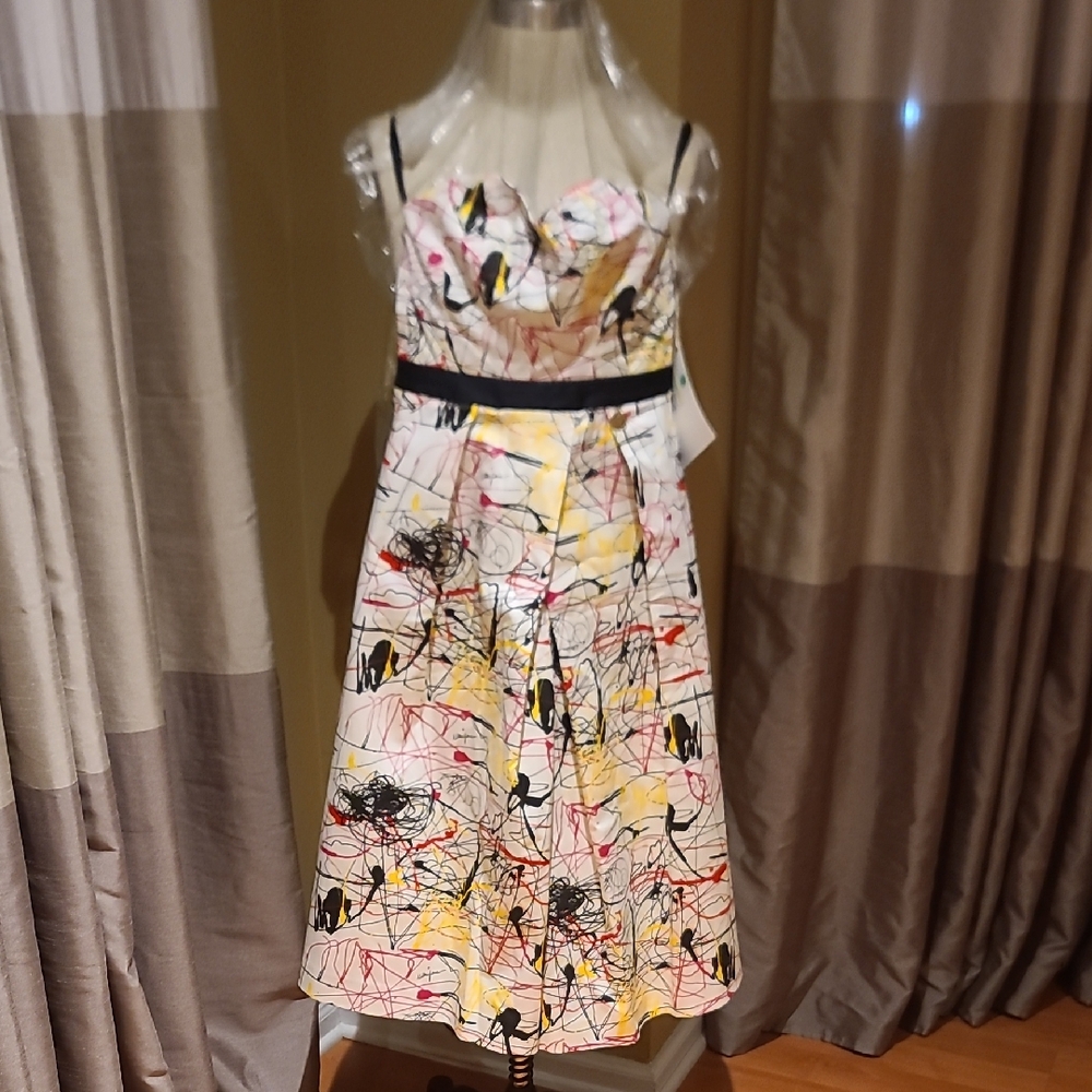 Abstract Print Jumpsuit Strapless Sz 40 EU